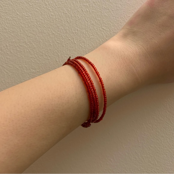 Any bracelet 2 for 5 - Red Skinny Beaded Bracelet - Picture 2 of 2